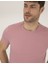 Erkek Slim Fit Dokulu Bisiklet Yaka Tişört-Gül Kurusu 4