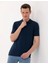 Erkek Regular Fit Polo Yaka Merserize Tişört-Lacivert 1