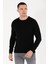 Erkek Slim Fit Basic Kazak - Siyah 4