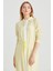 Kadın Sırtı Yazı Detaylı Kroşe Maxi Tunik - Sarı 4