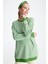 Kadın Pötikareli Rayon Tunik - Benetton Yeşili 3