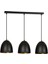 Vintage,retro,rustik 3 x E27 Duylu Siyah Metal Masa Üstü Sıralı Avize UZUNLUK:60 cm 2