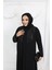 Siyah Taş Işlemeli Büyük Beden Şık Tasarım Kadın Abaya & Elbise - MF-1832 1