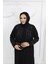 Siyah Taş Işlemeli Büyük Beden Şık Tasarım Kadın Abaya & Elbise - MF-1832 5