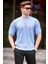 Mavi Tişört Erkekler İçin Kısa Kol Modern Stil %80 Poliamid L Beden 2
