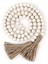 Spring Çiftlik Tarzı Boncuklar Ahşap Boncuklu Püsküllü Garland, Rustik Ülke Dekoru, Dua Boncukları, Boho Duvar Dekorasyonu, 148 cm , Beyaz 1