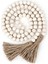 Spring Çiftlik Tarzı Boncuklar Ahşap Boncuklu Püsküllü Garland, Rustik Ülke Dekoru, Dua Boncukları, Boho Duvar Dekorasyonu, 148 cm , Beyaz 2