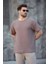 Kahverengi Bisiklet Yaka Oversize Erkek T-Shirt E7134 1