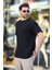 Siyah Bisiklet Yaka Oversize Erkek T-Shirt E7134 1