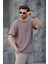 Kahverengi Bisiklet Yaka Oversize Erkek T-Shirt E7134 4