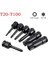 T80 Soket Adaptörü Evrensel Adaptif Anahtar Adaptör Soketi 1/2 Hex Torx Tornavida Bit Darbeli Sürücü Adaptör Kafası T20-T100 (Yurt Dışından) 2