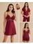 Kadın Bordo Gecelik&sabahlık&şortlu Takım&pijama Takımı 6'lı Saten Gelin Çeyizlik Set Q8.7.4.1dkukch 1