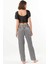 Kadın Saten Siyah Çizgili Büstiyer&pijama Alt Pijama Takımı Q.u.6o1.k.6.k3.a 5