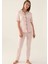 Kadın Toz Somon Pamuklu Modal Boydan Patlı Kısa Kol Kutulu Pijama Takımı Q8.u.8o.k2.k.a6.p.c 1