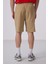 Koyu Bej Gri Standart Fit Dokuma Hafif Esnek Chino Şort - 81290 5