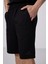 Siyah-Bej Yüzeyi Dokulu Oversize Erkek Şort - 81288 2