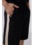 Siyah-Bej Yüzeyi Dokulu Oversize Erkek Şort - 81288 5