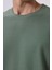Yeşil Yüzeyi Dokulu Rahat Form Basic Erkek T-Shirt - 88436 2