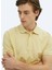 Sarı Düz Polo Yaka %100 Pamuk T-Shirt 4