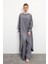 Asimetrik Kesim Tunik Pantolon Takım - Gri 2