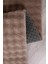 Bubble Oval Yumuşak Peluş Kaymaz Salon Oturma Odası Balkon Halısı Yolluk Vizon 4