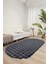 Bubble Oval Yumuşak Peluş Kaymaz Salon Oturma Odası Balkon Halısı Yolluk Antrasit 1