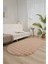 Bubble Oval Yumuşak Peluş Kaymaz Salon Oturma Odası Balkon Halısı Yolluk Bej 1
