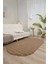 Bubble Oval Yumuşak Peluş Kaymaz Salon Oturma Odası Balkon Halısı Yolluk Vizon 1