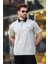 Boyalı Gri Düğmeli Polo Yaka Erkek T-Shirt E7119 1