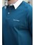 Petrol Yeşili Düğmeli Polo Yaka Erkek T-Shirt E7119 3
