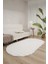 Bubble Oval Yumuşak Peluş Kaymaz Salon Oturma Odası Balkon Halısı Yolluk Krem 1