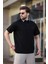 Siyah Düğmeli Polo Yaka Erkek T-Shirt E7119 1