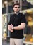Siyah Düğmeli Polo Yaka Erkek T-Shirt E7119 2