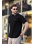 Siyah Düğmeli Polo Yaka Erkek T-Shirt E7119 4