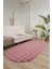 Bubble Oval Yumuşak Peluş Kaymaz Salon Oturma Odası Balkon Halısı Yolluk Pembe 1
