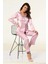 Kadın Pudra Saten Biyeli Önden Düğmeli Pijama Takımı Q.3u.1o5.k.6.ka 1