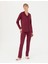 Kadın Bordo Pamuklu Modal Boydan Patlı Kutulu Pijama Takımı Q8.u.8o.k2.k.a8.p.c 2
