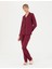 Kadın Bordo Pamuklu Modal Boydan Patlı Kutulu Pijama Takımı Q8.u.8o.k2.k.a8.p.c 5