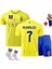 All Nassr Ronaldo Iç Saha Sarı Takım Çocuk Alt-Üst Takım T-Shrt +Şort+Çorap+Bileklik 1