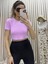 Pembe Aura Crop Tişört 1