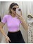 Pembe Aura Crop Tişört 2