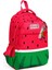 Kids Kırmızı Yeşil Karpuz Desenli Üç Bölmeli Okul Sırt Çantası 14428 1