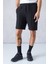 CERTAIN Erkek Nervür Detaylı Comfort Fit Siyah Şort & Bermuda 1