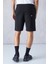 CERTAIN Erkek Nervür Detaylı Comfort Fit Siyah Şort & Bermuda 4