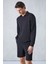 Bugattı Erkek Polo Yakalı Uzun Kollu Relaxed Fit Siyah T-Shirt 4