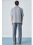 Jucka Erkek Kısa Kollu Çıtçıt Kapamalı Oversize Fit Polo Yaka Gri T-Shirt 5
