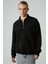 Shıftd Erkek Bisiklet Yaka Uzun Kollu Fermuarlı Siyah Sweatshirt 1