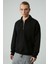 Shıftd Erkek Bisiklet Yaka Uzun Kollu Fermuarlı Siyah Sweatshirt 4