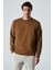 OLLIE Erkek Bisiklet Yaka Regular Uzun Kollu Nakış Detaylı Koyu Kahverengi Sweatshirt 1