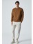 OLLIE Erkek Bisiklet Yaka Regular Uzun Kollu Nakış Detaylı Koyu Kahverengi Sweatshirt 2